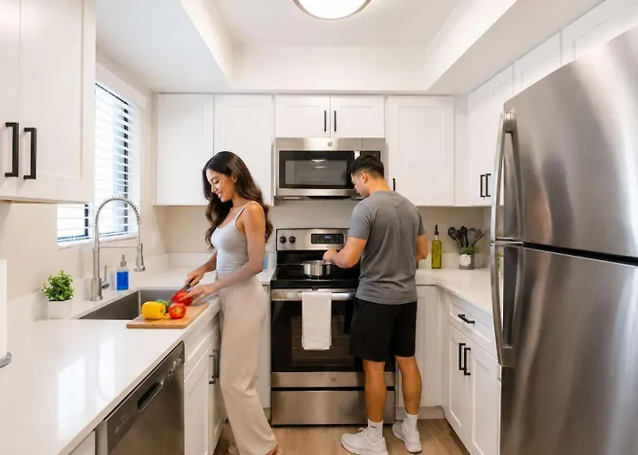 Modern 2bd - Parking, Gym, Pool - Sleeps 8 - 5 Min Casino Apartment